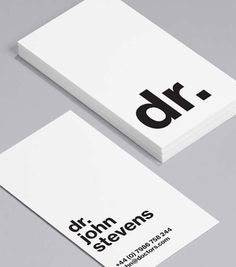 the business card is designed to look like it has been printed with black and white letters