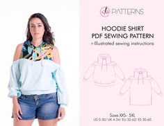 the hoodie shirt sewing pattern is easy to sew and can be used as a top