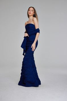 Jovani 40045 Fall 2024 evening collection dress. Fitted Pre-draped Gala Dress, Luxury Mermaid Dress With Sweep Train For Evening, Luxury Mermaid Dress With Fitted Bodice For Evening, Elegant Mermaid Evening Dress For Gala, Luxury Mermaid Dress For Gala And Prom Season, Luxury Mermaid Dress For Evening Prom, Gala Evening Mermaid Dress With Sweep Train, Luxury Fitted Mermaid Dress For Evening, Pre-draped Evening Dress With Sweep Train For Gala