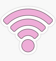 pink wifi symbol sticker