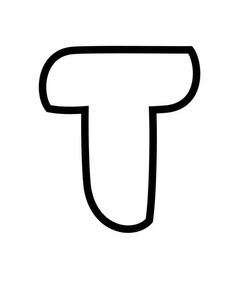 the letter t is shown in black and white, with a small outline on it