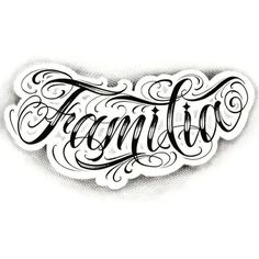 the word family written in cursive writing