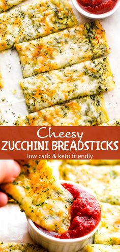 cheesy zucchini breadsticks with ketchup on the side