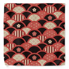 Red Kimono pattern textured waves style Bandana, Adult Unisex, Size: Large, Lavender Blush / Dark Red / Bisque Asian Design Pattern, Kimono Pattern Design, Japanese Kimono Pattern, Style Bandana, Red Kimono, Traditional Japanese Kimono, Japanese Waves, Traditional Japanese Art, Kimono Pattern