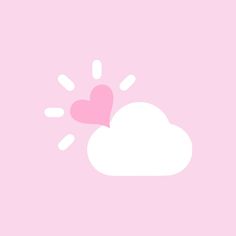 a pink and white cloud with a heart on it