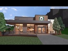 Starbucks In Bloxburg, Bloxburg Twitter, Starbucks Exterior, Bloxburg Starbucks, Cafe Layout Plan, Starbucks Bloxburg, Starbucks Interior, Cafe Floor Plan, Bloxburg City