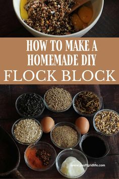 how to make a homemade diy flock block with all the ingredients in small bowls