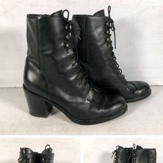 Good Pre-Owned Condition: These Shoes Are In Wearable Condition And Show General Wear Throughout. Shows Some Scuffs And Creases As Well As General Wear To In The Insole And Outsole The Measurements Posted In Inches Below Size On Shoe: 40 Heel Height: 3 Total Height (Boots): 9.5 Bottom To Top. Additional Details Closure Type: Lace Up Item Features: Block Heel Made In Italy Retail $475 Ankle Boots Black, Womens Ankle Boots, Black Ankle Boots, Boots Black, On Shoes, Black Lace, Block Heels, Bootie Boots, Heel Height