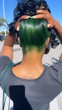 Skunk Strip, Under Hair Dye, Dark Green Hair, Skunk Hair, Green Hair Dye