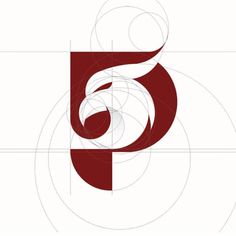 the number five in red and white on a white background with an abstract design behind it