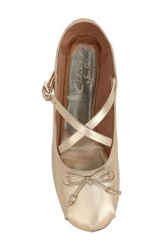 Crisscrossing straps and a dainty bow detail add sweet flourishes to this streamlined ballet flat. Synthetic upper, lining and sole Imported Circus Ny Ballet Flats, Ballerina Outfit, Gold Ballet Flats, Vegan Bags, Vegan Fashion, Womens Ballet Flats, Conscious Fashion, Ballerina Shoes, Swag Shoes