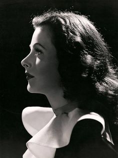 black and white photograph of a woman's profile