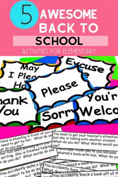 the five awesome back to school activities for elementary