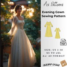 the evening gown sewing pattern is easy to sew