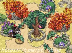 an image of a game screen with trees and bushes