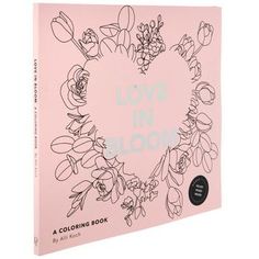 a coloring book with flowers in the shape of a heart that says love in bloom