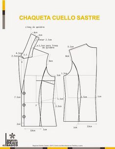 the front and back view of a women's blouse sewing pattern, with measurements