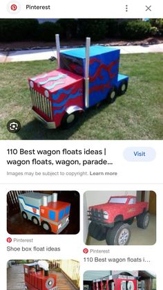 an image of a truck made out of cardboard boxes