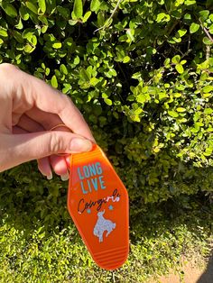 a hand holding an orange frisbee with the words long live virginia on it