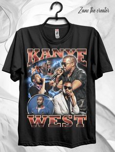 I'am a vintage bootleg rap tee designer on fiverr, if you want to make a design like this, just click the link listed. Kanye West Vintage, Kanye West Shirt, Swag Shirts, Vintage Shirt Design