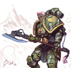 Alien Soldiers Concept Art, Character Thoughts, Alien Warlord Concept Art, Chaos Dreadnought, John Blanche Warhammer Art, Alien Colonial Marines Art, Rad Hourani, Total Warhammer Lizardmen