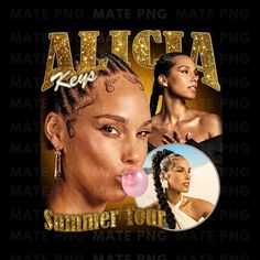 T Shirt Design Png, Alicia Keys, Summer Tour, Retro 90s, Design Png, 90s Vintage, T Shirt Design, Singers, Shirt Design