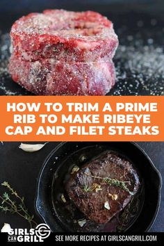 how to trim a prime rib to make ribeye cap and filet steaks