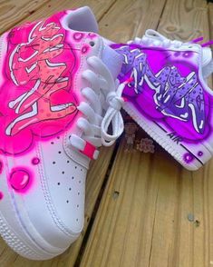 Custom Air Force 1 Graffiti, Airbrush Air Force Ones, Girly Custom Air Force 1, Graffiti Custom Shoes, Graffiti Shoes Art, Cute Custom Air Force 1, Airbrush Shoes Ideas, Graffiti Air Force 1, Customize Air Force 1