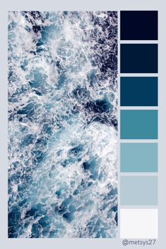 an ocean scene with blue and white water