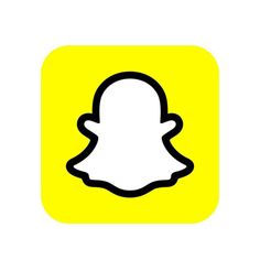 a yellow snap icon with a black outline on the bottom right hand corner, and an image of a person's head in the center