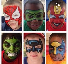 Superhero Face Painting, Hulk Spiderman, Spiderman Face, Avengers Birthday, Face Painting Halloween