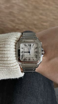 Cartier Santos Men, Santos Cartier, Cartier Aesthetic, Cartier Santos Watch, Cartier Watches Mens, Fancy Watches, Watches For Sale, Cartier Santos, Men's Outfits