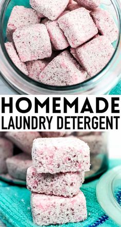 homemade laundry deterent in a glass jar with text overlay