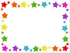 colorful stars border with white background