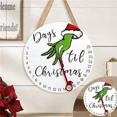 a clock with the words days til christmas on it