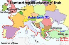 a map showing the location of different towns in europe