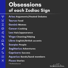 the zodiac signs are displayed on a blue and black background with white writing that says,