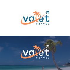 a logo for a travel company called vogett, which is located on the beach