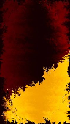 a red and yellow painting with black background