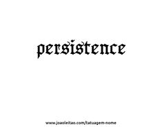 the word persicence in black ink on a white background