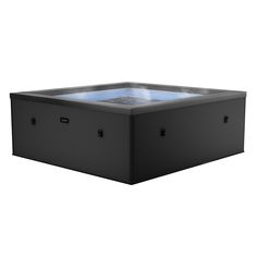 a large black box with an illuminated top and two drawers on the bottom, sitting in front of a white background