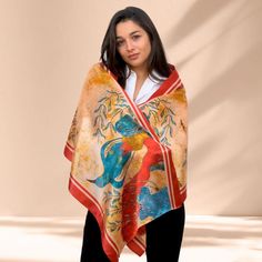 A handmade silk scarf in red and beige colors, that is made from 100% pure silk in the village of silk in Europe, is named Soufli. The weave of the scarf comes with 12mm thickness. It is finished by hand by experienced workers in our region with dimensions of 50x180 and weight of 45gr. It is a product made from thread that is produced by the silkworm, which feeds only on berry leaves, and its care belongs in natural products, not artificial. Thereafter, it is washed by hand with liquid soap, it dries in a shadowy place and it is ironed damp with a hot iron. It can be worn around the neck, giving a colored tone in each outfit. Because of the pure silk, it is friendly on skin, while keeping you warm in the winter and cooling you down in the summer. It stands out because it brings out colours Elegant Red Silk Shawl, Traditional Silk Shawl Scarf As Gift, Traditional Silk Shawl Scarf For Gift, Bohemian Silk Scarves For Gifts, Bohemian Silk Scarves As Gifts, Silk Beige Scarf As Gift, Beige Silk Scarves For Gifts, Beige Silk Scarves As Gift, Beige Silk Scarf For Gift