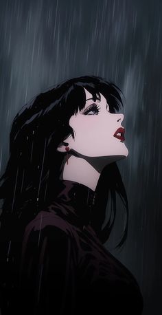 a woman standing in the rain with her eyes closed