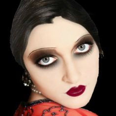 1920s look Source- TAAZ.com hair and beauty Time Period Makeup, Vaudeville Makeup, 1910s Makeup, Flapper Makeup 1920s, 1920s Makeup Authentic, 20s Makeup Gatsby, 1920s Vampire, Vintage Makeup 1920s, Doctor Makeup