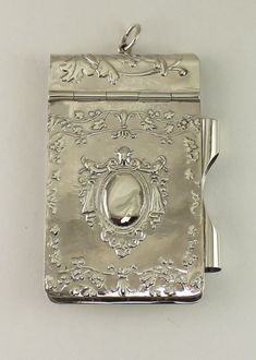 Sterling Silver Handmade Victorian Style Notepad, Edwardian Style Notepad , Antique Style Notepad, Elegant Silver Rectangular Card Holder, Classic Silver Rectangular Card Holder, Silver Rectangular Card Holder Gift, Silver Rectangular Card Holder For Gift, Vintage Notepad, Victorian Accessories, Edwardian Style, What In My Bag, Dope Jewelry