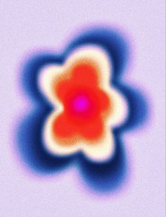 an image of a red and blue flower on a light purple background that is very blurry