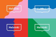 four different colors with the words helsinki and helsiniki