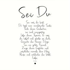 the words sei du are written in cursive writing on a white background