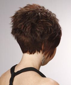 Short Hair Back View, Straight Formal Hairstyles, Short Wedge Hairstyles, Brunette Pixie Cut, Medium Brunette, Rambut Brunette