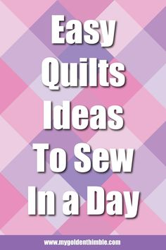 quilts to sew in a day One Day Quilt, Easy Quilt Patterns Free, Quilts Simple, Beginner Quilt Patterns Free, Quilts To Make, Baby Quilts Easy, Baby Quilt Patterns Easy, Beginner Quilting Projects, Quick Quilts